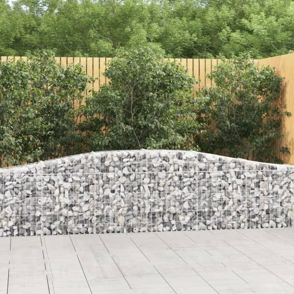 vidaXL buede gabionkurve 4 stk. 400x30x60/80 cm galvaniseret jern
