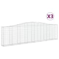 Miniatyrbillede 2 af 6: vidaXL buede gabionkurve 3 stk. 400x30x100/120 cm galvaniseret jern