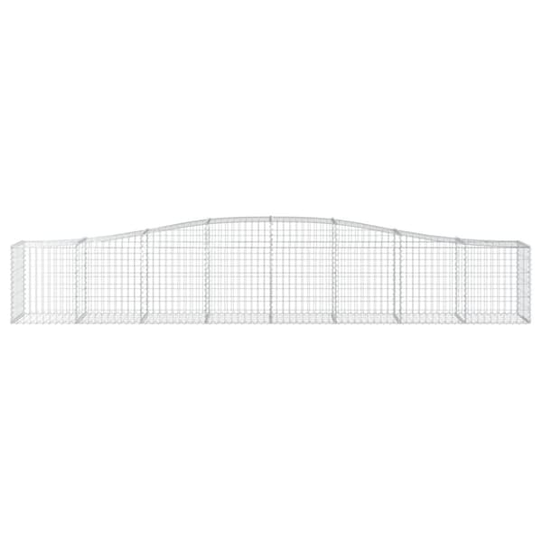 vidaXL buede gabionkurve 2 stk. 400x50x60/80 cm galvaniseret jern