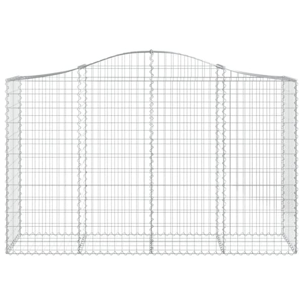 vidaXL buede gabionkurve 12 stk. 200x50x120/140 cm galvaniseret jern