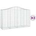 Pikkukuva 2 / 6: vidaXL Kaarevat kivikorit 3 kpl 200x50x120/140 cm galvanoitu rauta
