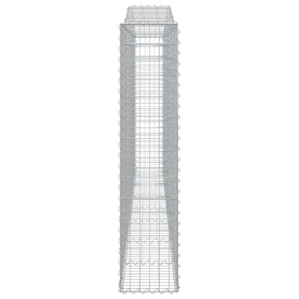 vidaXL buede gabionkurve 7 stk. 400x30x140/160 cm galvaniseret jern