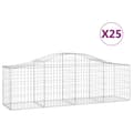 Miniatyrbillede 2 af 6: vidaXL buede gabionkurve 25 stk. 200x50x60/80 cm galvaniseret jern