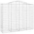Miniatyrbillede 3 af 6: vidaXL buede gabionkurve 4 stk. 200x50x160/180 cm galvaniseret jern