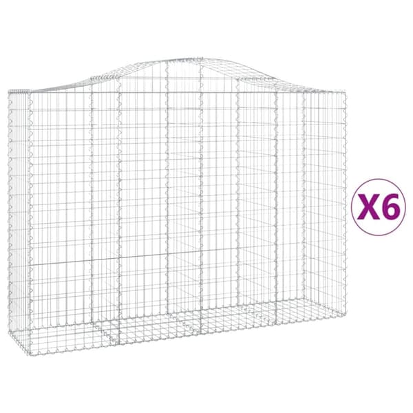 vidaXL Kaarevat kivikorit 6 kpl 200x50x140/160 cm galvanoitu rauta