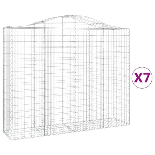 vidaXL Kaarevat kivikorit 7 kpl 200x50x160/180 cm galvanoitu rauta