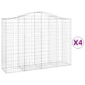 Pikkukuva 2 / 6: vidaXL Kaarevat kivikorit 4 kpl 200x50x140/160 cm galvanoitu rauta
