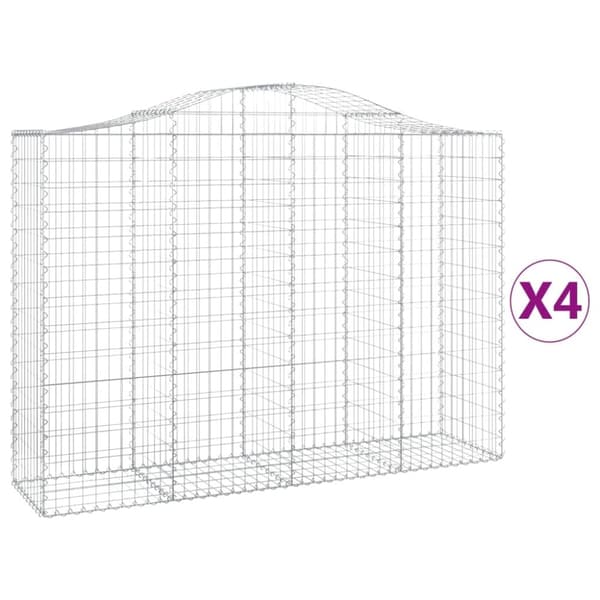 vidaXL Kaarevat kivikorit 4 kpl 200x50x140/160 cm galvanoitu rauta