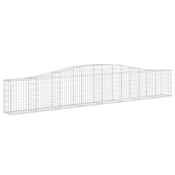 vidaXL buede gabionkurve 15 stk. 400x30x60/80 cm galvaniseret jern