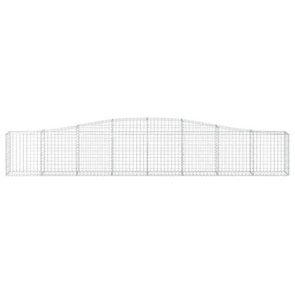 vidaXL buede gabionkurve 15 stk. 400x30x60/80 cm galvaniseret jern