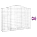 Miniatyrbillede 2 af 6: vidaXL buede gabionkurve 8 stk. 200x50x140/160 cm galvaniseret jern