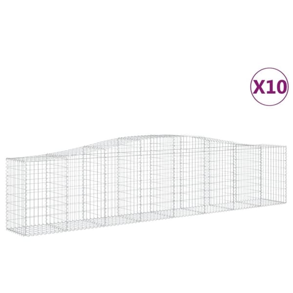 vidaXL Kaarevat kivikorit 10 kpl 400x50x80/100 cm galvanoitu rauta