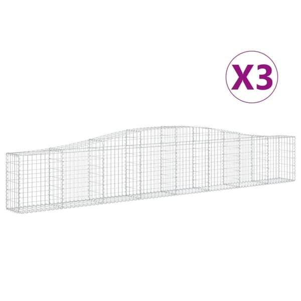 vidaXL Kaarevat kivikorit 3 kpl 400x30x60/80 cm galvanoitu rauta