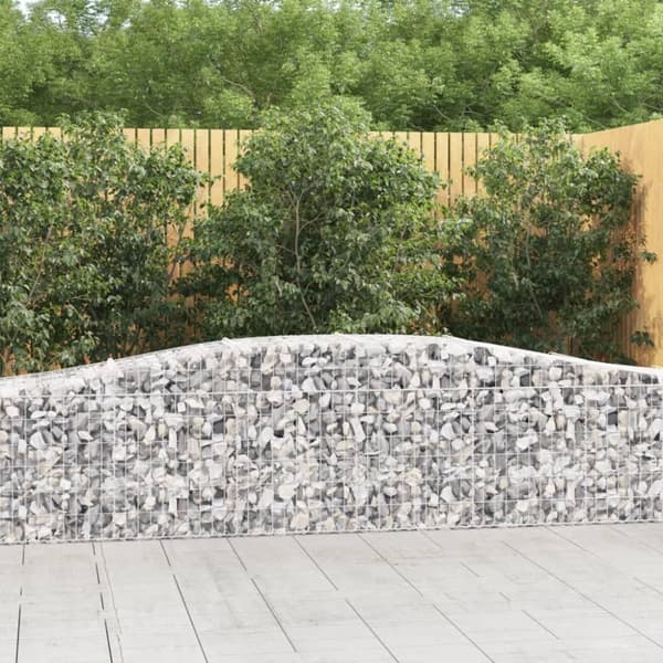 vidaXL buede gabionkurve 9 stk. 400x50x60/80 cm galvaniseret jern
