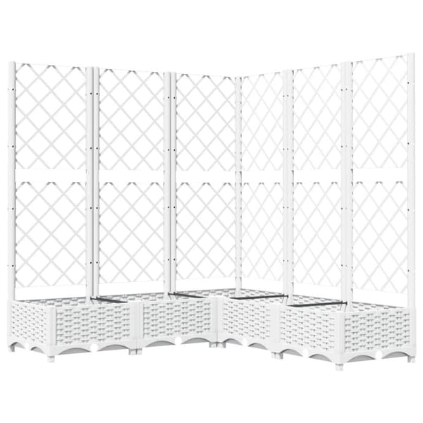 vidaXL plantekasse med espalier 120x120x121,5 cm PP hvid