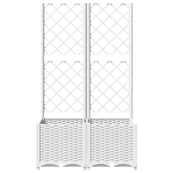 vidaXL plantekasse med espalier 80x40x136 cm PP hvid