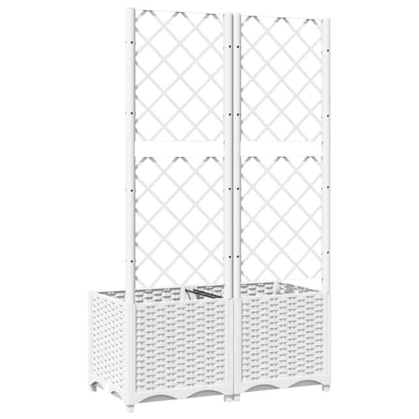 vidaXL plantekasse med espalier 80x40x136 cm PP hvid