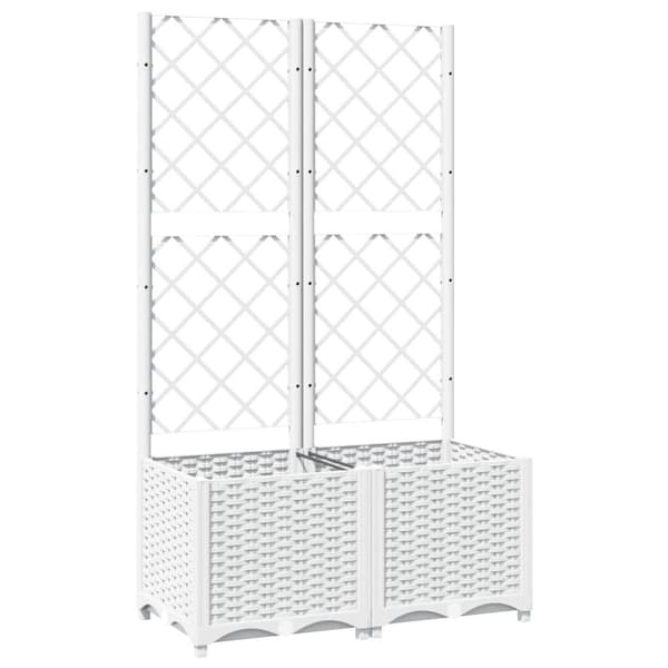 vidaXL plantekasse med espalier 80x40x136 cm PP hvid