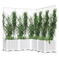 Pikkukuva 2 / 9: vidaXL Kukkalaatikko säleiköllä valkoinen 120x120x136 cm PP
