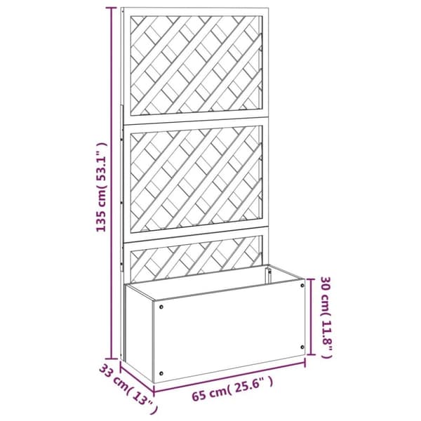vidaXL espalier med plantekasse 65x33x135 cm WPC grå