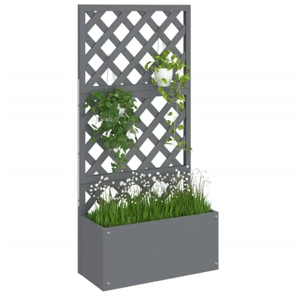vidaXL espalier med plantekasse 65x33x135 cm WPC grå