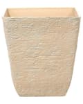 Miniatyrbillede 4 af 8: Plantekrukke Beige Stenblanding Polyresin 49 x 49 x 53 cm Dekorativ Stor Firkant Indendørs Udendørs Urtepotte med Afløbshuller til Haven