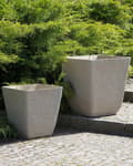 Miniatyrbillede 2 af 8: Plantekrukke Beige Stenblanding Polyresin 49 x 49 x 53 cm Dekorativ Stor Firkant Indendørs Udendørs Urtepotte med Afløbshuller til Haven