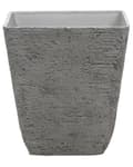 Miniatyrbillede 4 af 8: Plantekrukke Grå Stenblanding Polyresin 49x49 x 53 cm Dekorativ Stor Firkant Indendørs Udendørs Urtepotte med Afløbshuller til Haven Terrasse