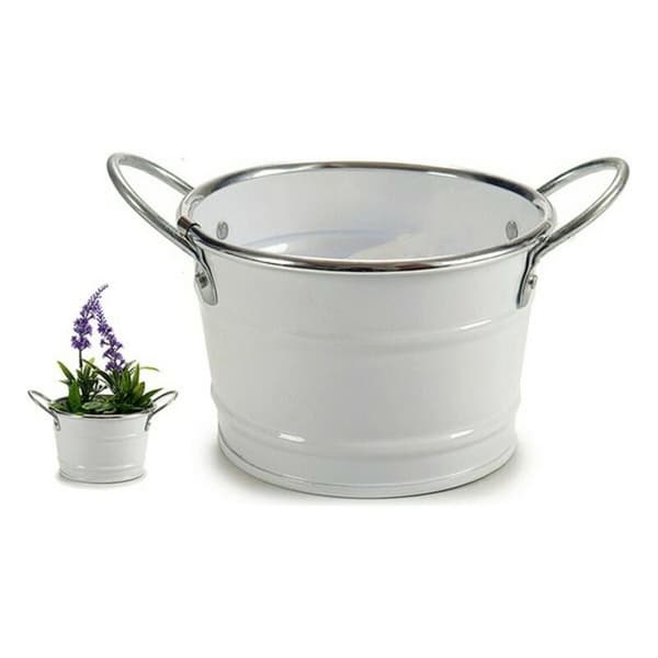 Planter Silver White Metal (12,5 x 8 x 17,5 cm)
