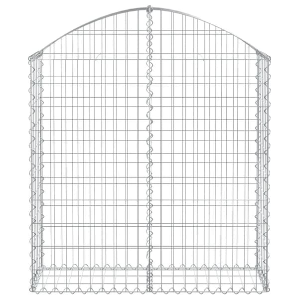 vidaXL buet gabionkurv 100x30x100/120 cm galvaniseret jern