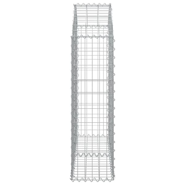 vidaXL buet gabionkurv 100x30x100/120 cm galvaniseret jern