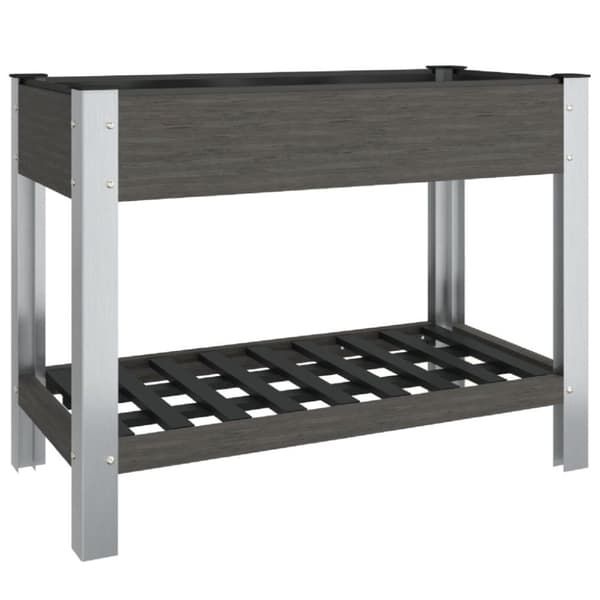 vidaXL Korotettu kukkalaatikko hyllyllä harmaa 100x50x75 cm WPC