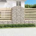 Miniatyrbillede 1 af 5: vidaXL buet gabionkurv 150x30x220/240 cm galvaniseret jern