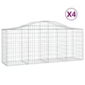 Miniatyrbilde 2 av 6: vidaXL Gabionkurver buede 4 stk 200x50x80/100 cm galvanisert jern
