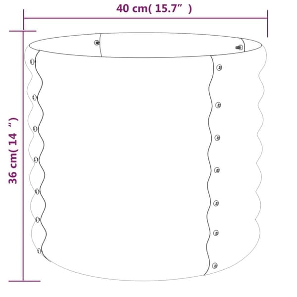 vidaXL Plantekasse pulverlakkert stål 40x40x36 cm antrasitt