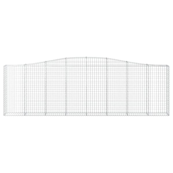 vidaXL buede gabionkurve 8 stk. 400x30x120/140 cm galvaniseret jern