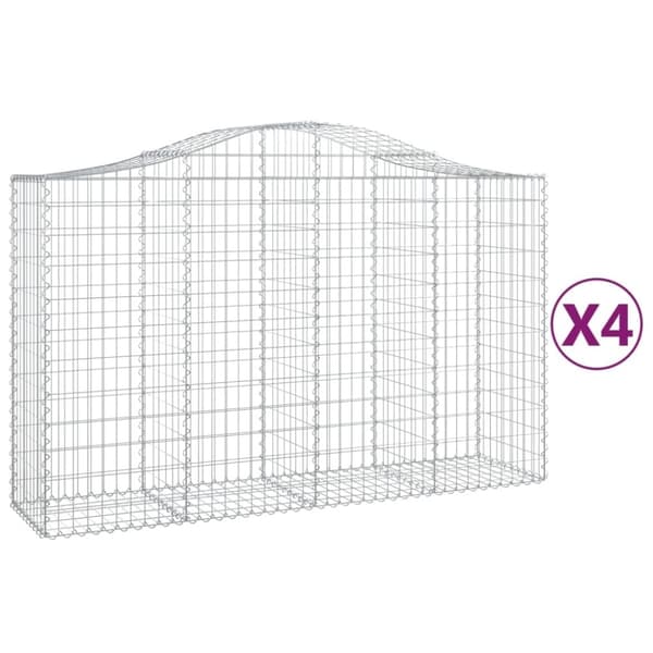vidaXL Kaarevat kivikorit 4 kpl 200x50x120/140 cm galvanoitu rauta