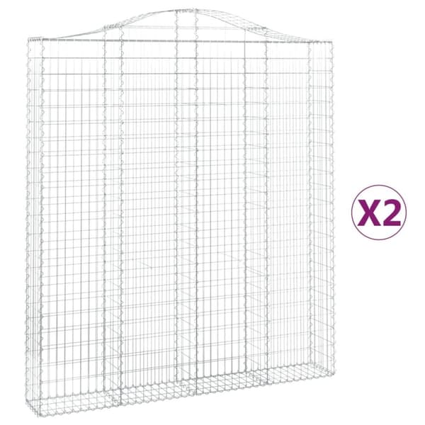 vidaXL Kaarevat kivikorit 2 kpl 200x30x220/240 cm galvanoitu rauta