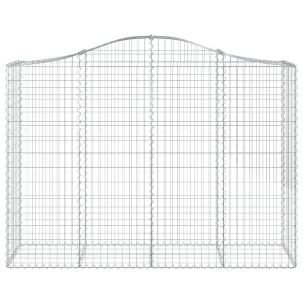 vidaXL buede gabionkurve 2 stk. 200x50x140/160 cm galvaniseret jern