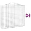 Miniatyrbillede 2 af 6: vidaXL buede gabionkurve 4 stk. 200x50x180/200 cm galvaniseret jern