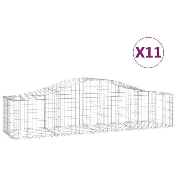 vidaXL Kaarevat kivikorit 11 kpl 200x50x40/60 cm galvanoitu rauta