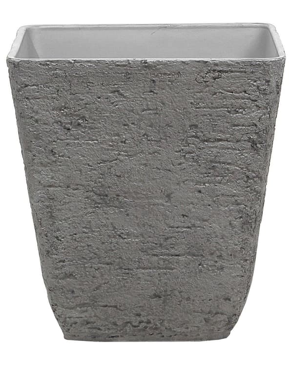 Kukkaruukku harmaa 49 x 53 x 49 cm kivijauhe neliö 2 kpl polyhartsi lasikuitu säänkestävä