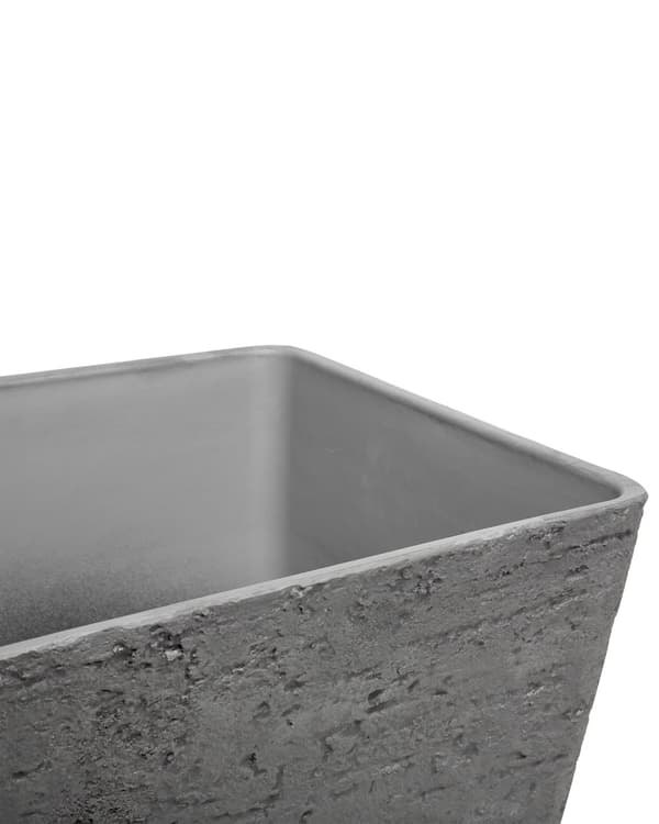 Kukkaruukku harmaa 49 x 53 x 49 cm kivijauhe neliö 2 kpl polyhartsi lasikuitu säänkestävä