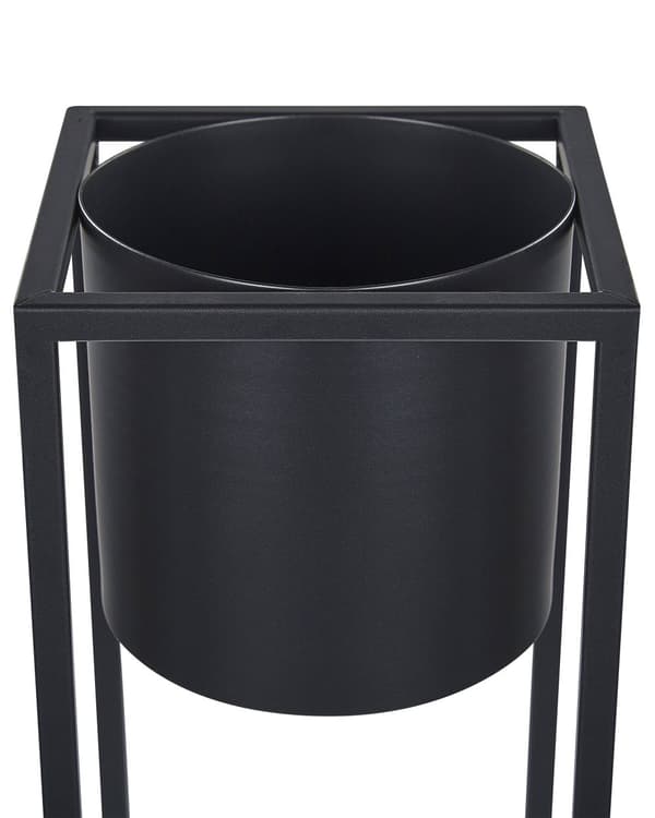Plantestativ Svart Jern 15 x 15 x 50 cm Innendørs Utendørs Metall Blomsterkrukke UV-bestandig Moderne Industriell Stående Planter