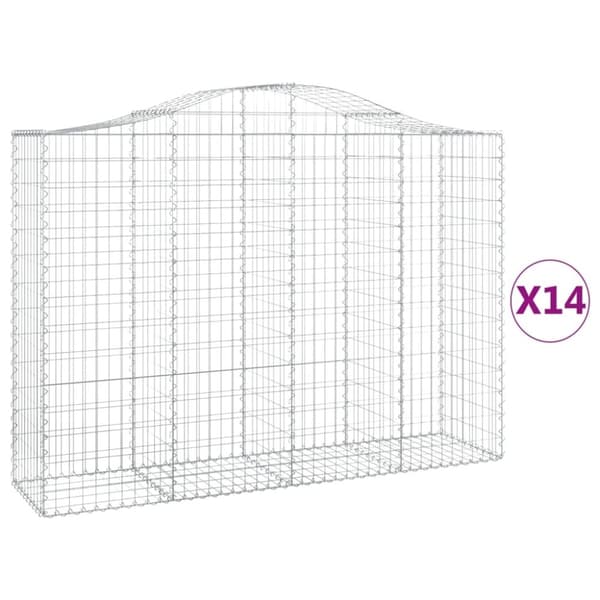 vidaXL Kaarevat kivikorit 14 kpl 200x50x140/160 cm galvanoitu rauta
