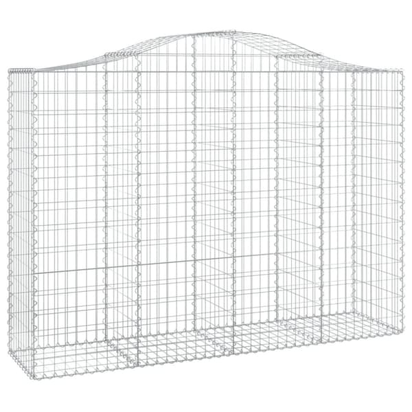 vidaXL buede gabionkurve 11 stk. 200x50x140/160 cm galvaniseret jern