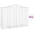 Miniatyrbillede 2 af 6: vidaXL buede gabionkurve 11 stk. 200x50x140/160 cm galvaniseret jern