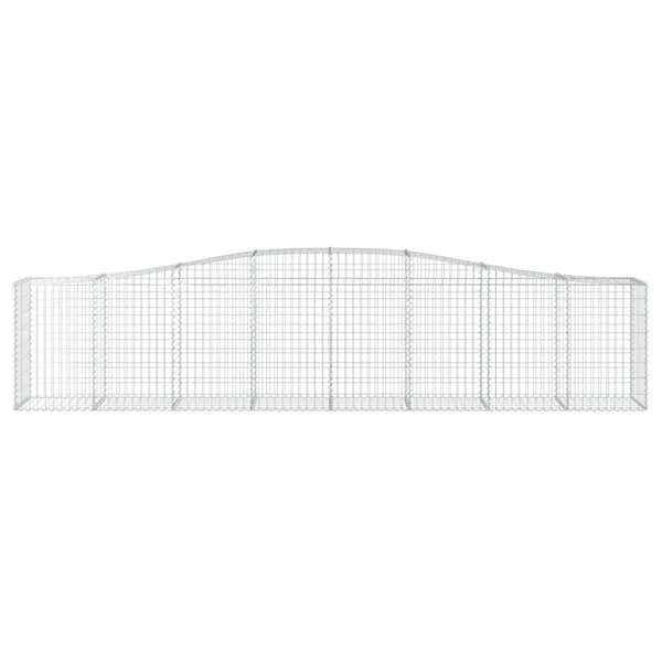 vidaXL buede gabionkurve 4 stk. 400x50x80/100 cm galvaniseret jern