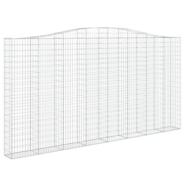 vidaXL buede gabionkurve 4 stk. 400x30x200/220 cm galvaniseret jern
