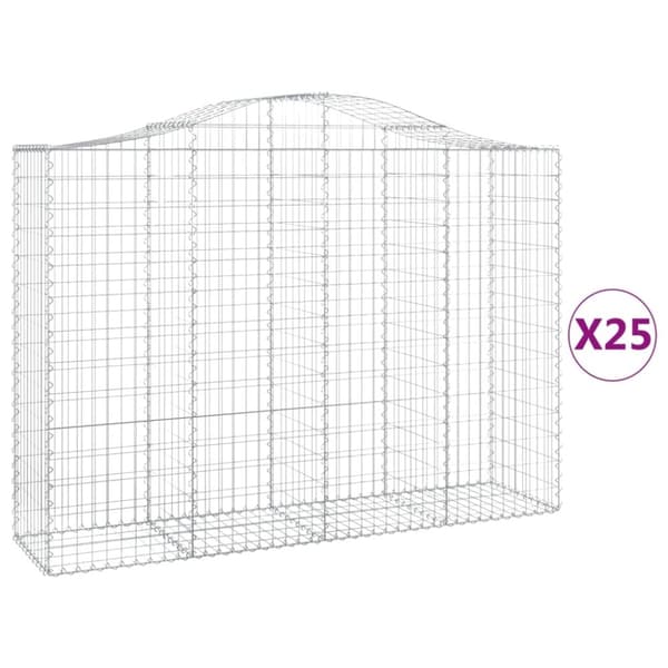 vidaXL Kaarevat kivikorit 25 kpl 200x50x140/160 cm galvanoitu rauta